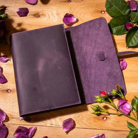 Jurnal Vintage, piele naturala, mov [2]