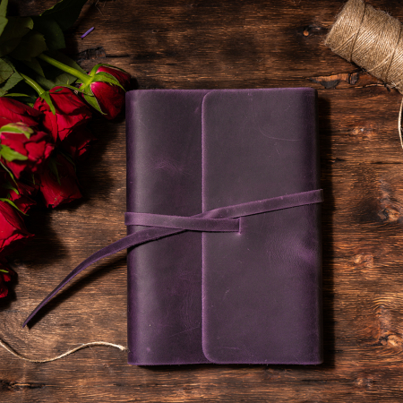 Jurnal Vintage, piele naturala, mov [1]