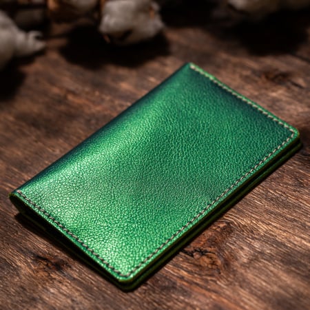 Travel - Port pașaport Country, piele naturală, verde perlat
