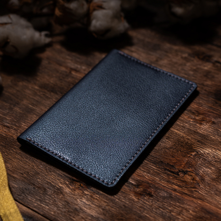 Travel - Port pașaport Country, piele naturală, albastru perlat