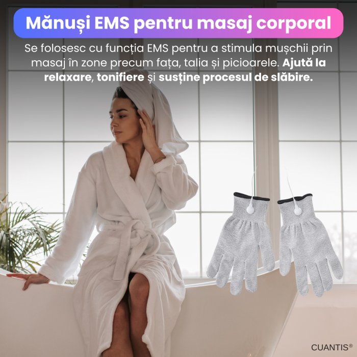 Aparat masaj EMS 6 in 1, CUANTIS, ultrasunete 1MHz, microcurent, infrarosu, LED 6 culori, ioni negativi, tonifiere, hidratare si sculptare corporala, alb [6]