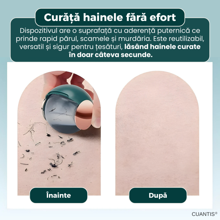 Bila reutilizabilă pentru curățarea părului de animale și scamelor, lavabilă, 68 mm [5]