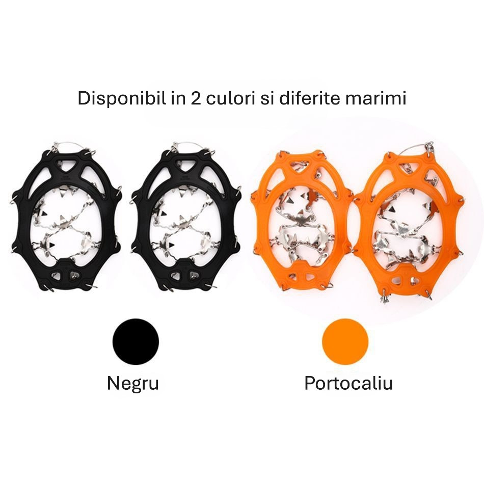 Crampoane montane 26 colti, inox ranforsat, marime L, geanta de transport inclusa, aderenta optima pe zapada si gheata [8]