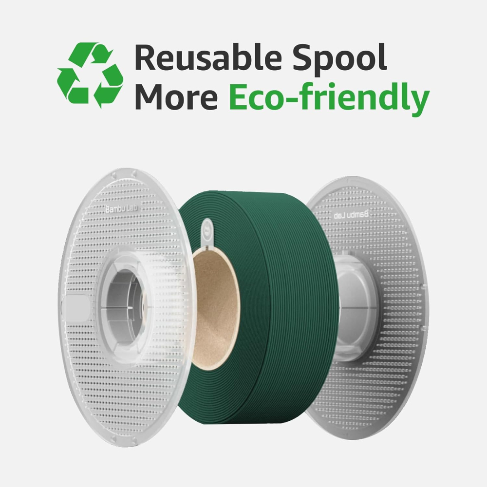 Filament 3D Bambu Lab PLA 1.75 mm – Negru, Biodegradabil, cu Bobină Reutilizabilă [4]