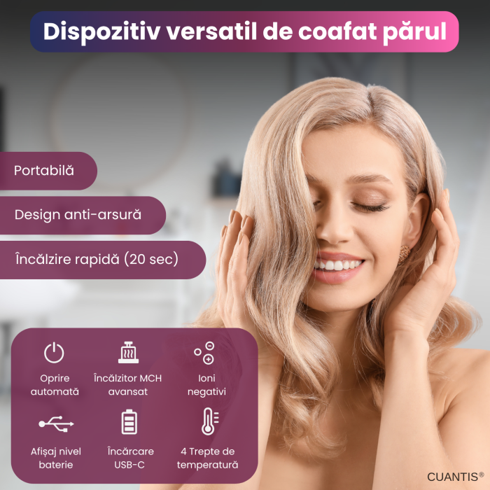 Placa de Par Combo Portabila cu Piaptan Electric Integrat, 4 Moduri de Functionare, Temperatura Reglabila, Acumulator 4800mAh USB Tip-C, Incalzire Rapida, Folie Anti-Frigere si Buton de Siguranta [4]