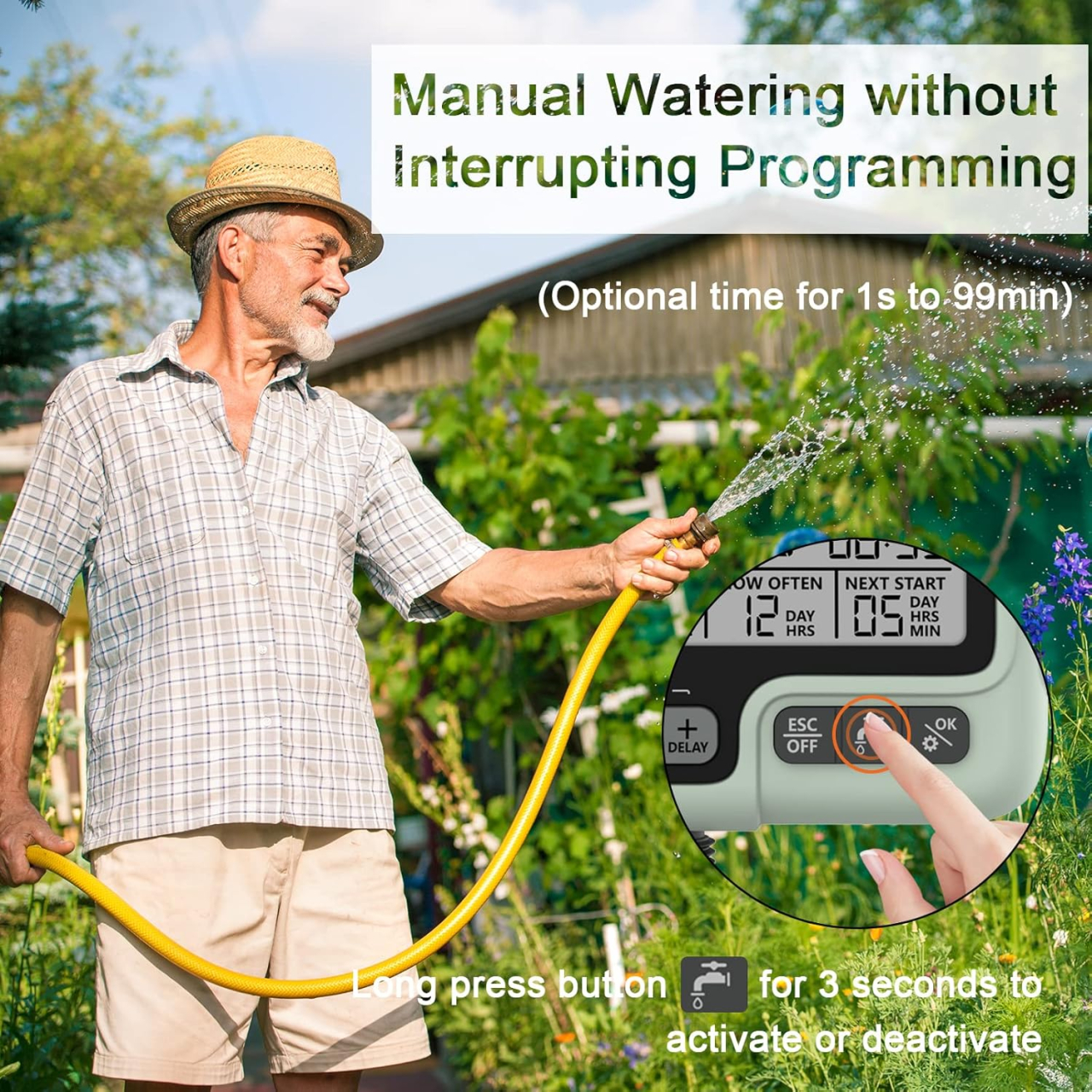 Programator irigare automat 1 zona CUANTIS, Ecran Rezistent la Apa IPX5, Programare Inteligenta, Instalare Rapida, Economie de Apa, Functii Avansate: Intarziere in timpul ploii, Blocare pentru copii,  [6]