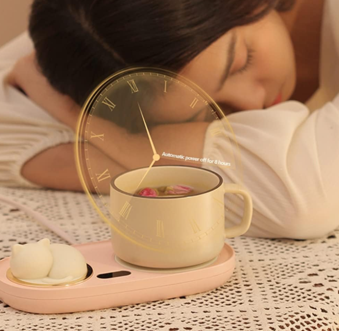 Suport inteligent încălzire cană, 3 trepte temperatură, LED pisicuță, 20W [5]