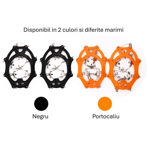 Crampoane montane 26 colti, inox ranforsat, marime L, geanta de transport inclusa, aderenta optima pe zapada si gheata [7]