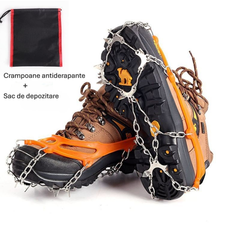 Accesorii incaltaminte sportiva - Crampoane Montane 26 Colti, Inox Ranforsat, TPE Durabil, Set M, Geanta de Transport Inclusa