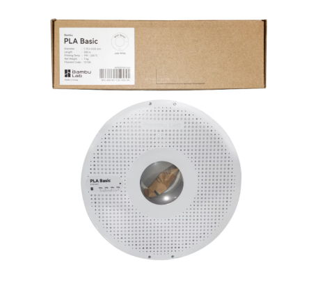 Filament 3D Bambu Lab, Alb, diametru 1, 75mm, biodegradabil, cu bobina [1]