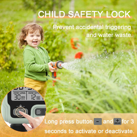 Programator irigare automat 1 zona CUANTIS, Ecran Rezistent la Apa IPX5, Programare Inteligenta, Instalare Rapida, Economie de Apa, Functii Avansate: Intarziere in timpul ploii, Blocare pentru copii,  [6]