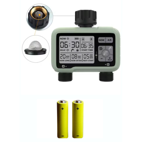 Programatoare stropire - Programator irigare automat 1 zona CUANTIS, Ecran Rezistent la Apa IPX5, Programare Inteligenta, Instalare Rapida, Economie de Apa, Functii Avansate: Intarziere in timpul ploii, Blocare pentru copii,