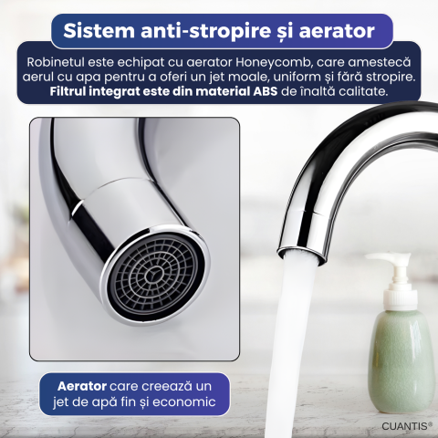 Robinet inteligent cu senzor infraroșu, oțel inoxidabil, cap rotativ 360°, aerator fagure [3]