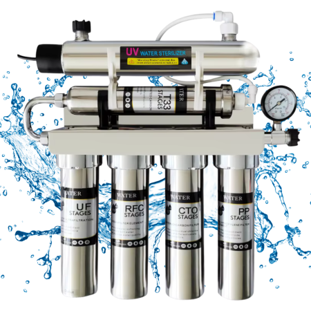 Sisteme filtrare instalatii - Sistem filtrare apa 6 etape, CUANTIS, debit 180L/h, otel inoxidabil 304, filtre PP, carbon activ, rasina, ultrafiltrare, carbon final, UV, pentru uz rezidential si comercial