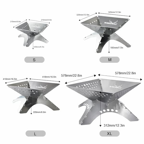 Winnerwell Flat Firepit M | Vatră Foc Camping Pliabilă Inox [2]