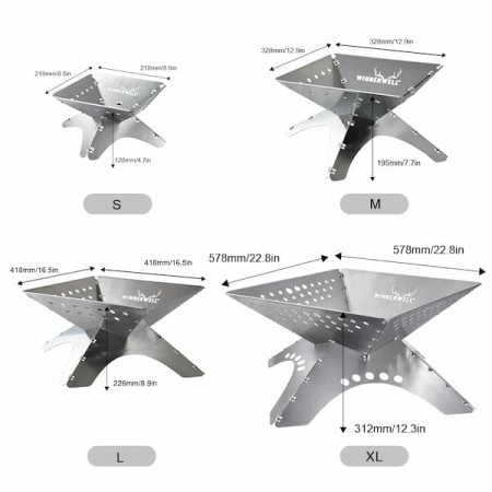 Winnerwell Flat Firepit M | Vatră Foc Camping Pliabilă Inox [1]