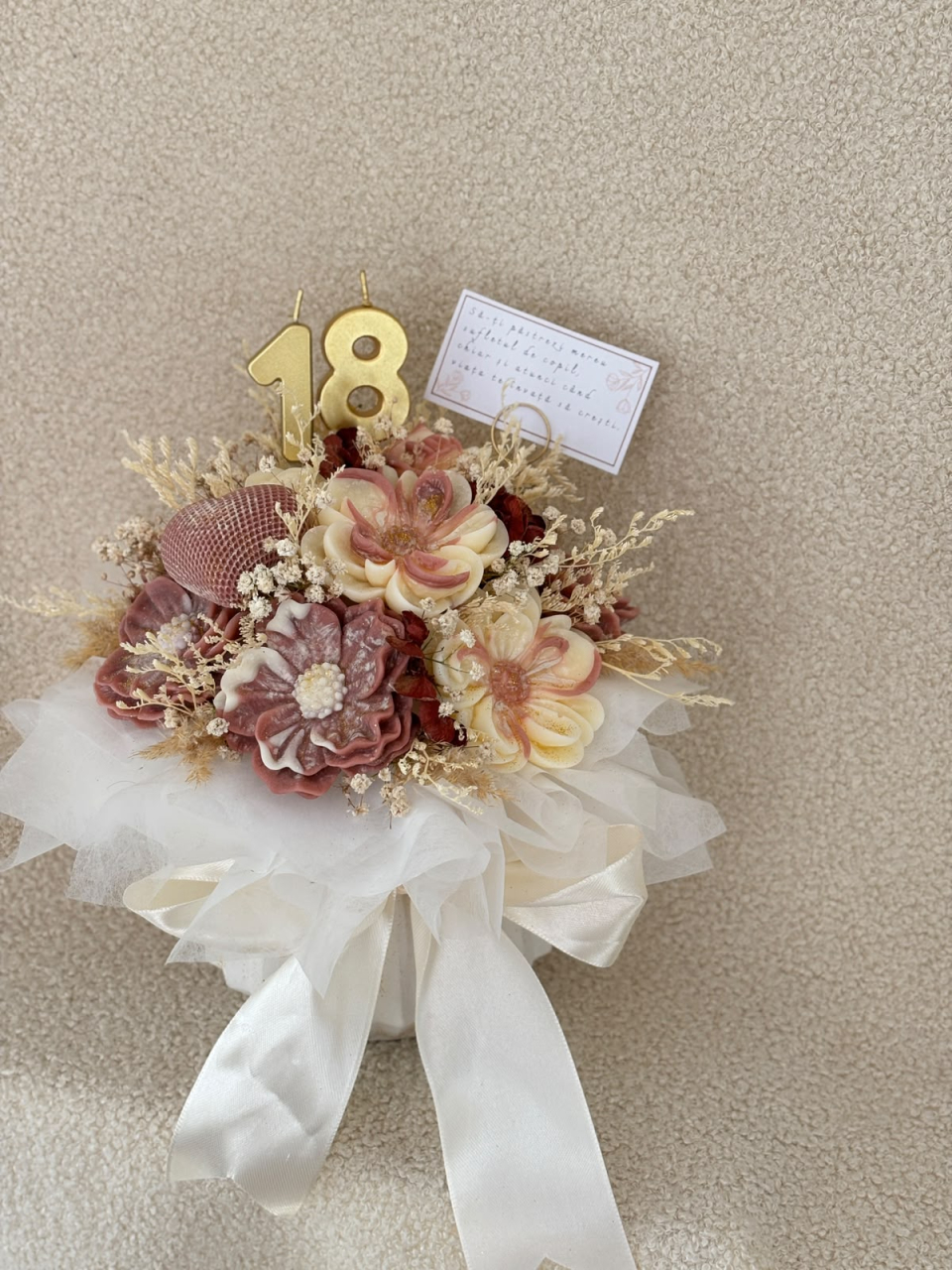 Aranjament Floral din Ceară SCULPT „Anniversary”  - PERSONALIZAT [5]