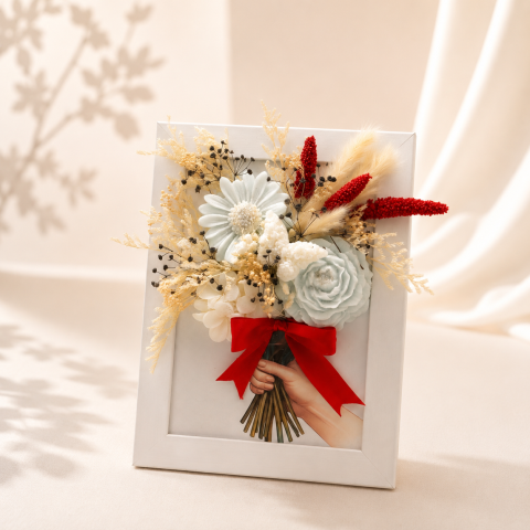 Categorii de produse - ablou 3D relief cu flori de ceară în ramă GALLERY - „Tender Bouquet”