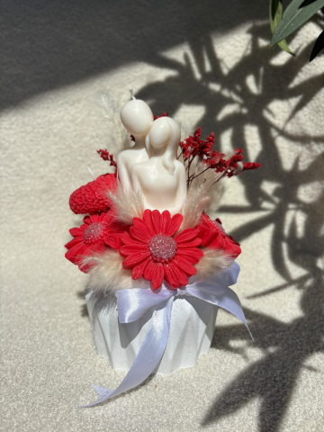 Aranjamente Florale din Ceară - Aranjament din flori de ceară CRISTAL - „Deep Love”