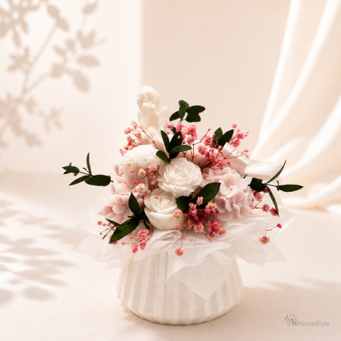 Aranjamente Florale din Ceară - Aranjament din flori de ceară SCULPT  - „Rose Seraphim”