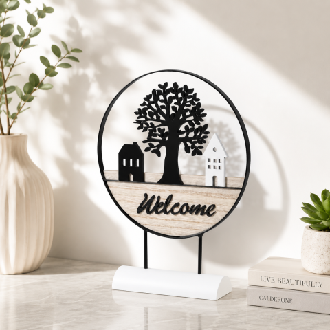 Accesorii și Obiecte Decorative - Decoratiune de masa Welcome cu arbore si casute