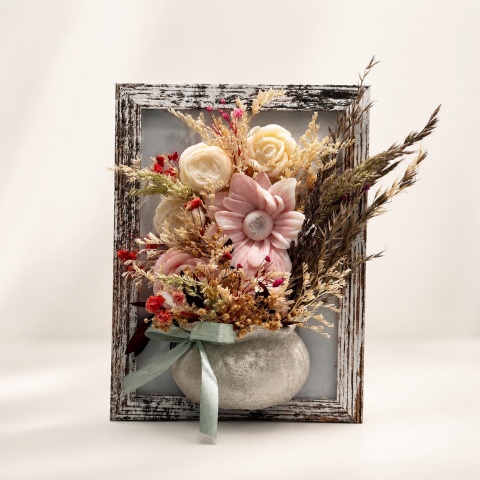 Categorii de produse - Tablou 3D relief cu flori de ceară în ramă GALLERY - „Blossom Breeze”