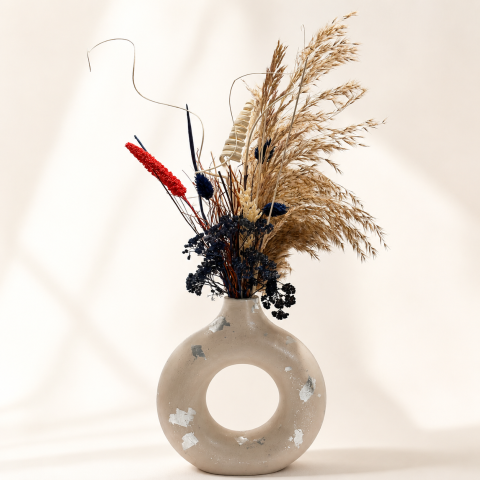 Detalii cu Personalitate - Vază decorativă „Silver Elegance - Red & Blue” - Ediție Limitată, 50cm