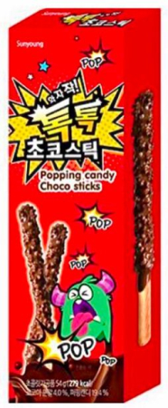 Snacks - Betisoare cu ciocolata Popping Candy 54g SUNYOUNG