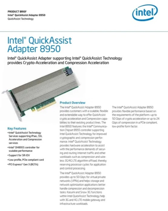 Adaptor Accelerator Server/Ws Intel QuickAssist 8950 [2]