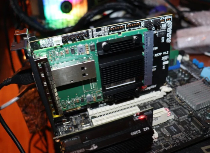 Kit Placa Retea Mellanox CX-5 100GbE MCX565A OCP 3.0 + Adaptor Pciex [5]