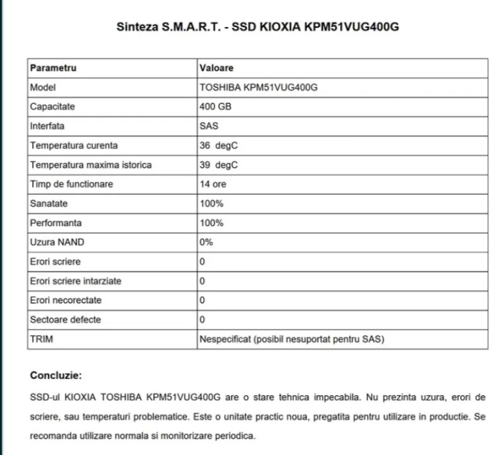 SSD Server SAS 400Gb 12Gbs Kioxia KPM51VUG400G 2.5" Mixed TLC Nou [4]