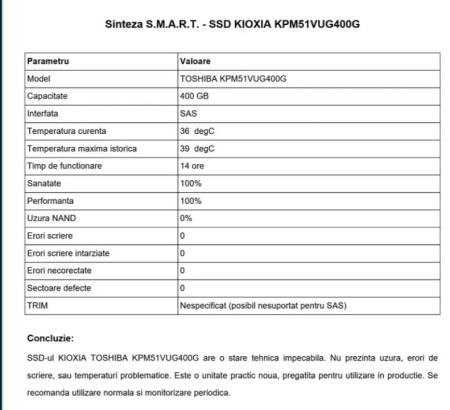 SSD Server SAS 400Gb 12Gbs Kioxia KPM51VUG400G 2.5" Mixed TLC Nou [3]
