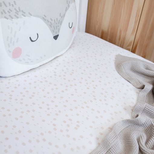 Cearceaf din bumbac 140×70 cm alb-bej [3]