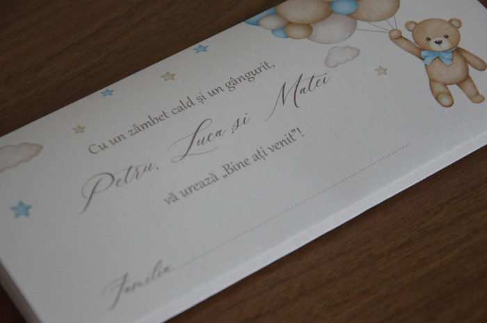 Plic bani botez ursuleț albastru [8]