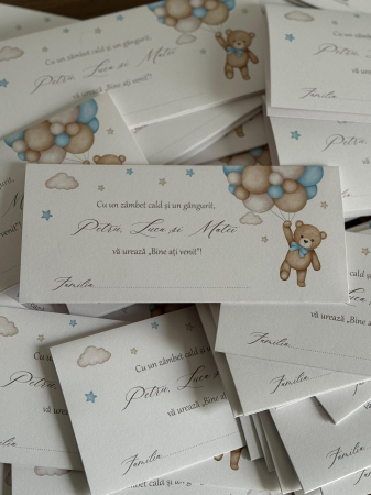 PLICURI BANI - Plic bani botez ursuleț albastru