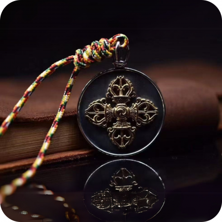PANDANTIVE FENG SHUI - Medalion Sacru Dorja din Argint 925 si Bronz– Forță, Înțelepciune și Conexiune Universală