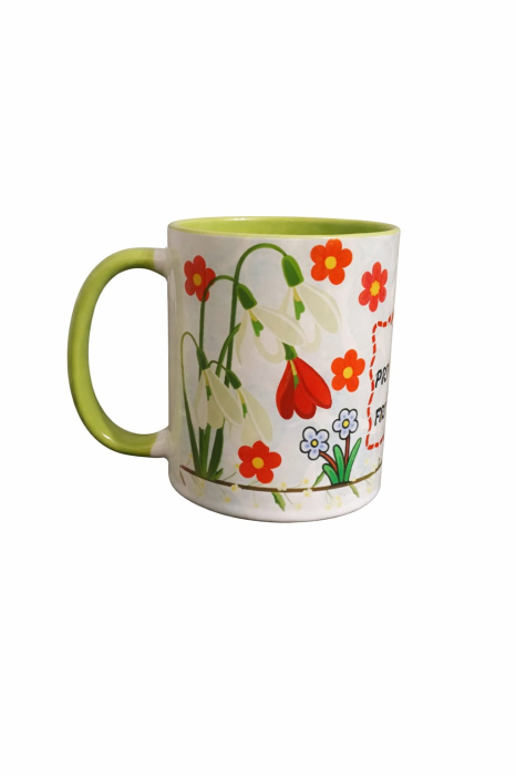 Cană cu mesaj – O primăvară frumoasă - verde [3]