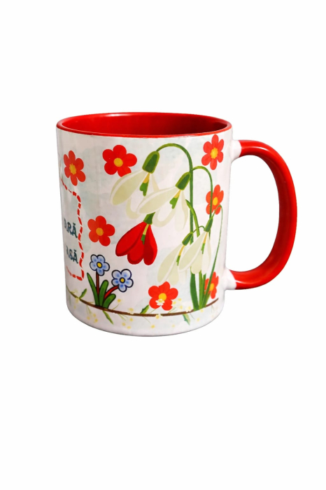 Cană cu mesaj – O primăvară frumoasă - roșie [2]
