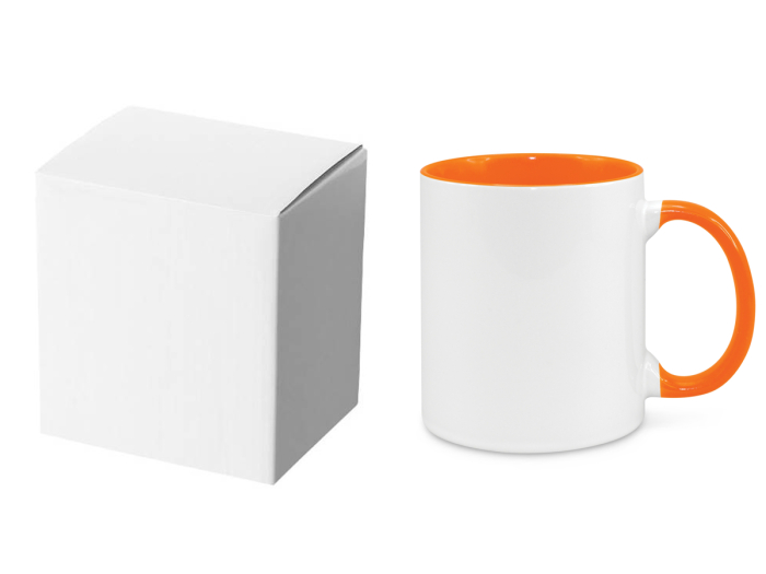 Cană interior și toartă portocalie - personalizată [3]