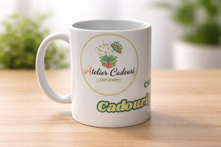 Produse personalizate - Cană interior și toartă rotundă albă - personalizată
