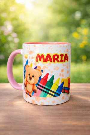 Produse personalizate - Cană interior și toartă roz - personalizată