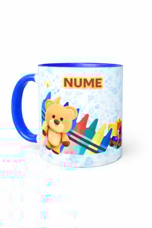 Căni nume - Cană personalizată pentru copii – model colorat cu ursuleț