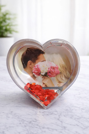 Produse personalizate - Rama foto cu apa în formă de inimă