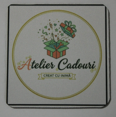 Produse personalizate - Suport pahar textil - grosime 2 mm, 10 x 10 cm