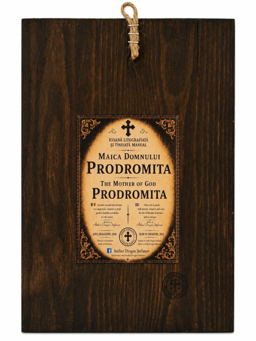 Icoană Maica Domnului Prodromița – Litografiată și Finisată Manual pe Lemn, 15×20 cm [5]