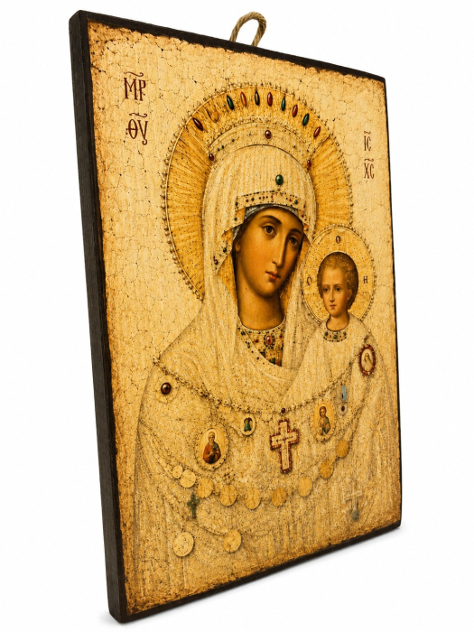Icoană Maica Domnului Prodromița – Litografiată și Finisată Manual pe Lemn, 15×20 cm [2]