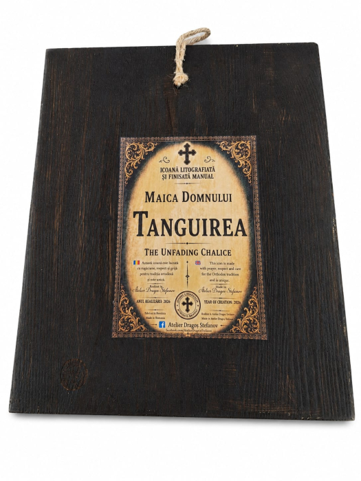Icoană Maica Domnului „Tânguirea” – litografiata - finisata manual 30 × 40 cm [7]