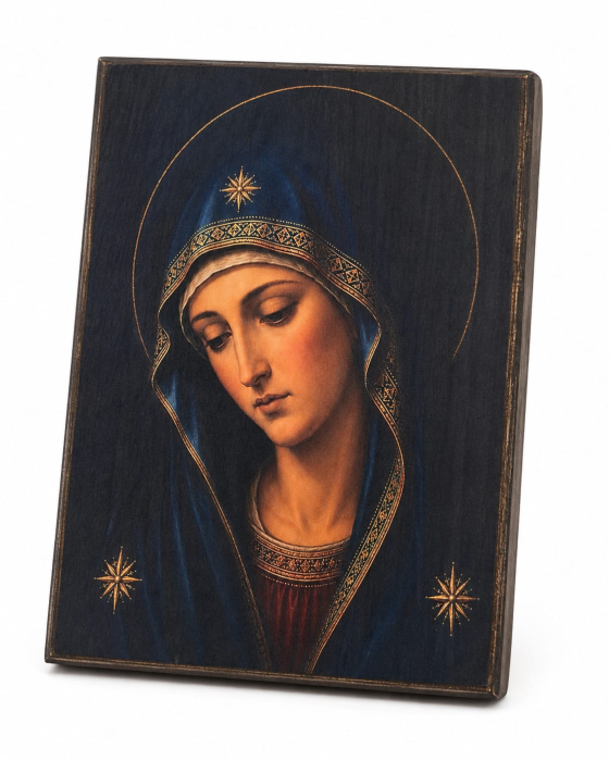 Icoană Maica Domnului „Tânguirea” – litografiata - finisata manual 30 × 40 cm [3]