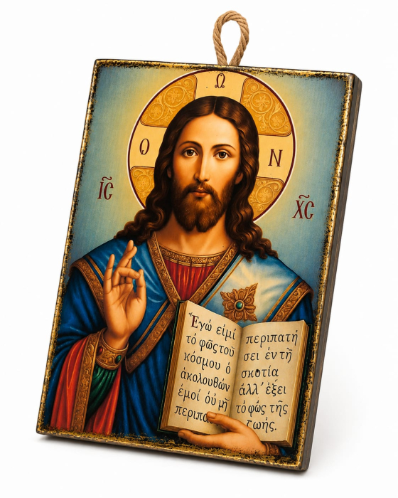 Icoană Hristos Pantocrator – litografiată și finisată manual, 15 × 20 cm [4]