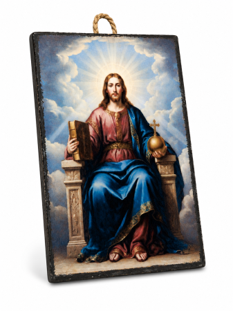 Icoană Iisus Hristos Împăratul Lumii – Litografiată și Finisată Manual, 15 x 20 cm [5]
